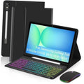 Black folio case with detachable keyboard and wireless mouse for Samsung Galaxy Tab