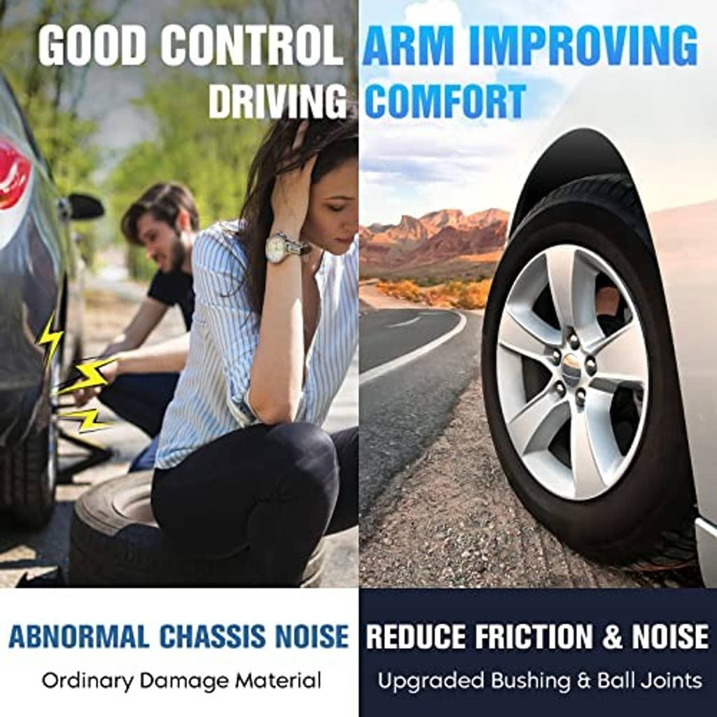Vehicle driving scene showing improved control and comfort icons on the screen
