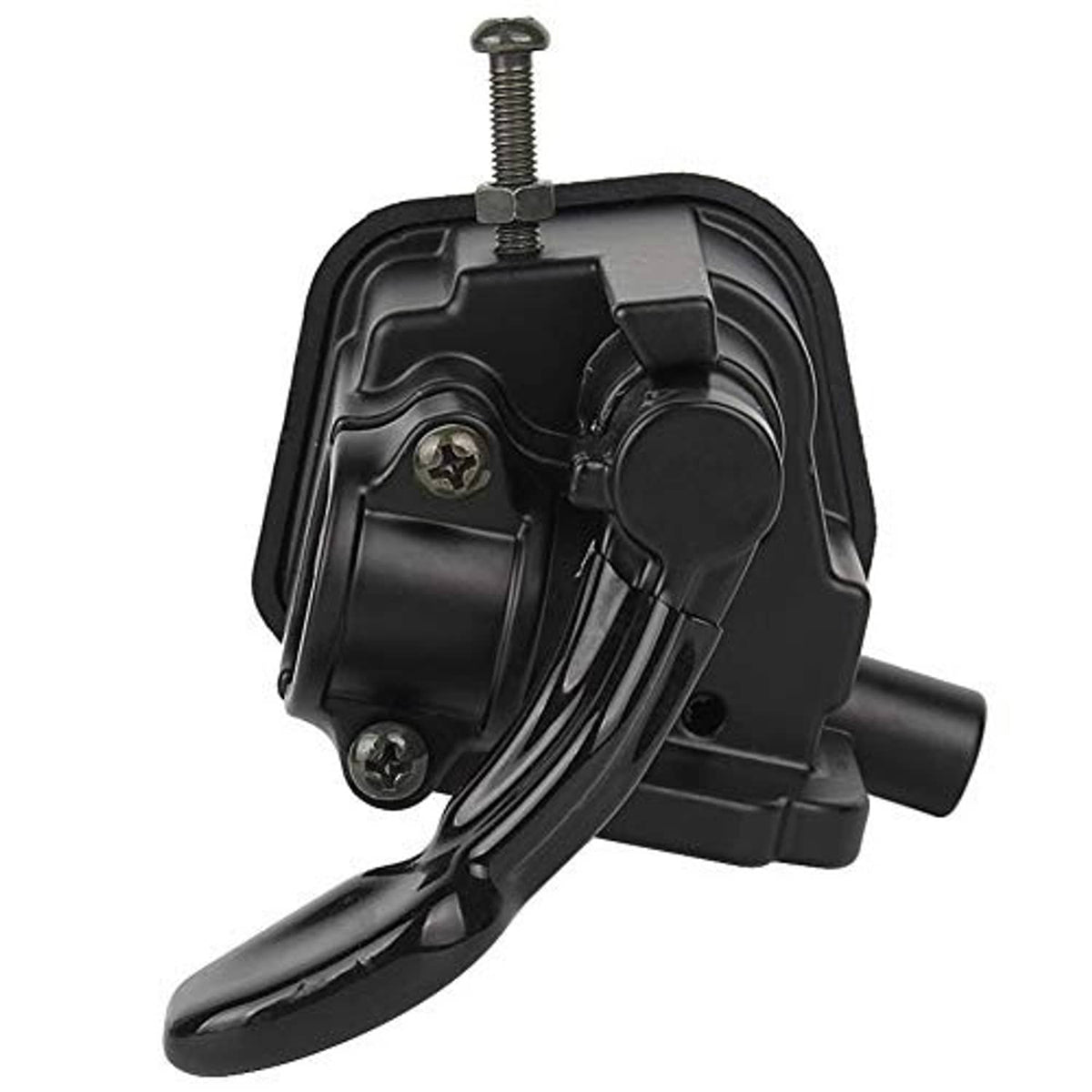 Black thumb throttle control with cable fitting and top adjustment screw