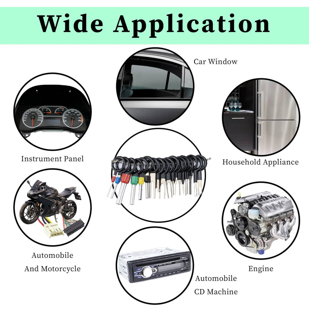 Electrical terminal removal kit with multiple needle extractors and tool case organizer