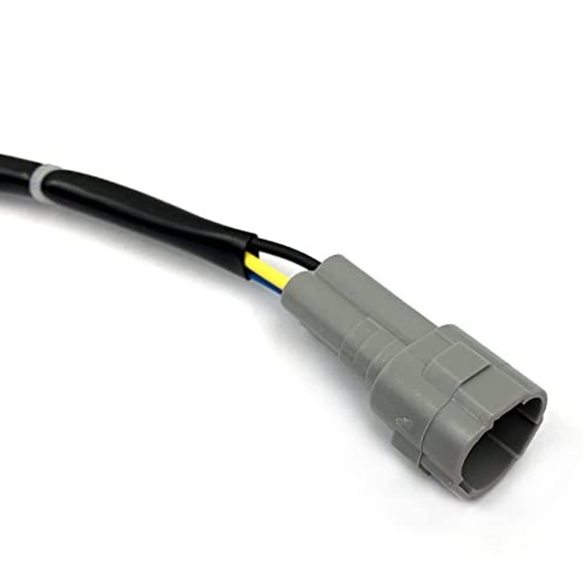 Throttle position sensor gray connector housing with yellow stripe on black wire