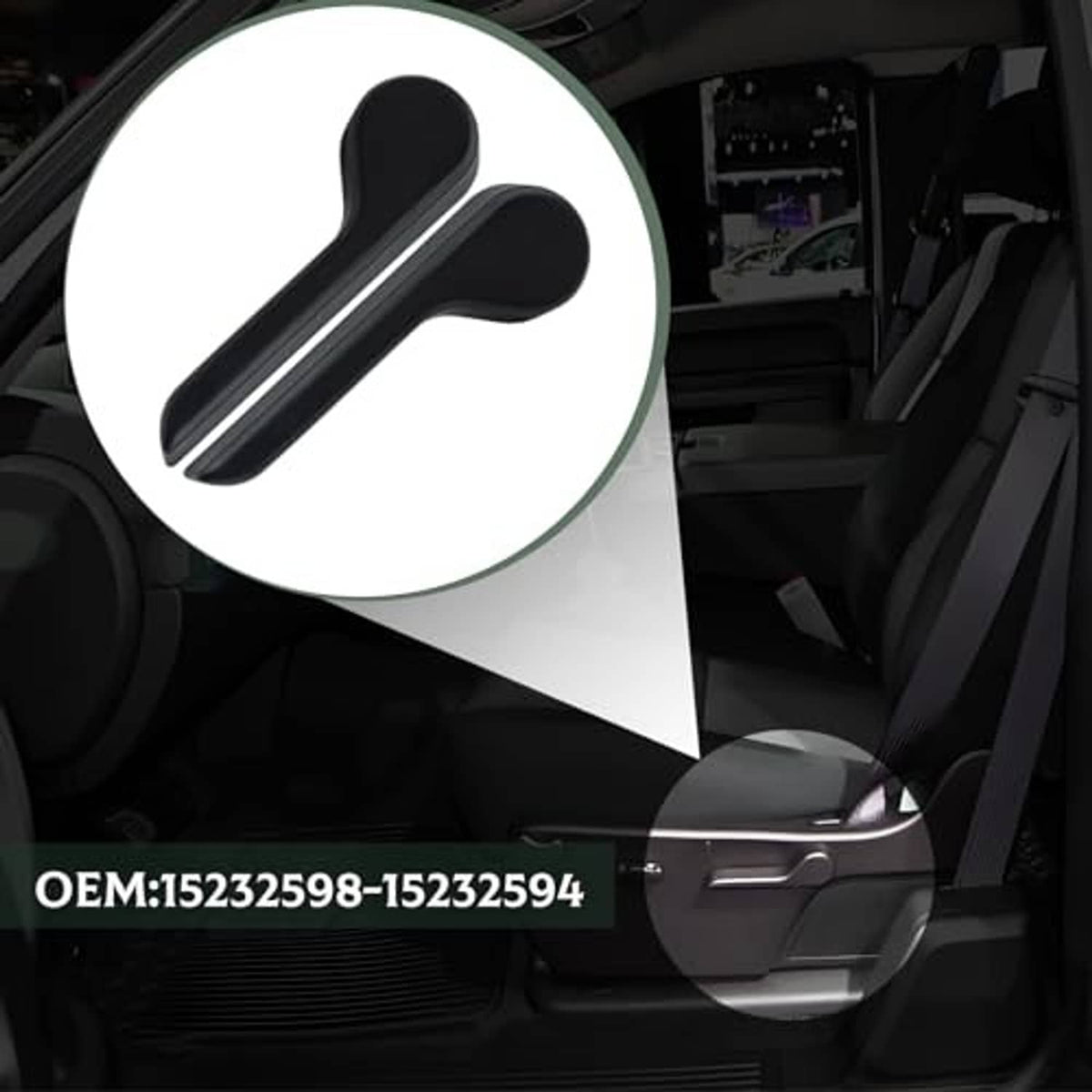 Black seat recliner lever with textured paddle handle for seat recliner control