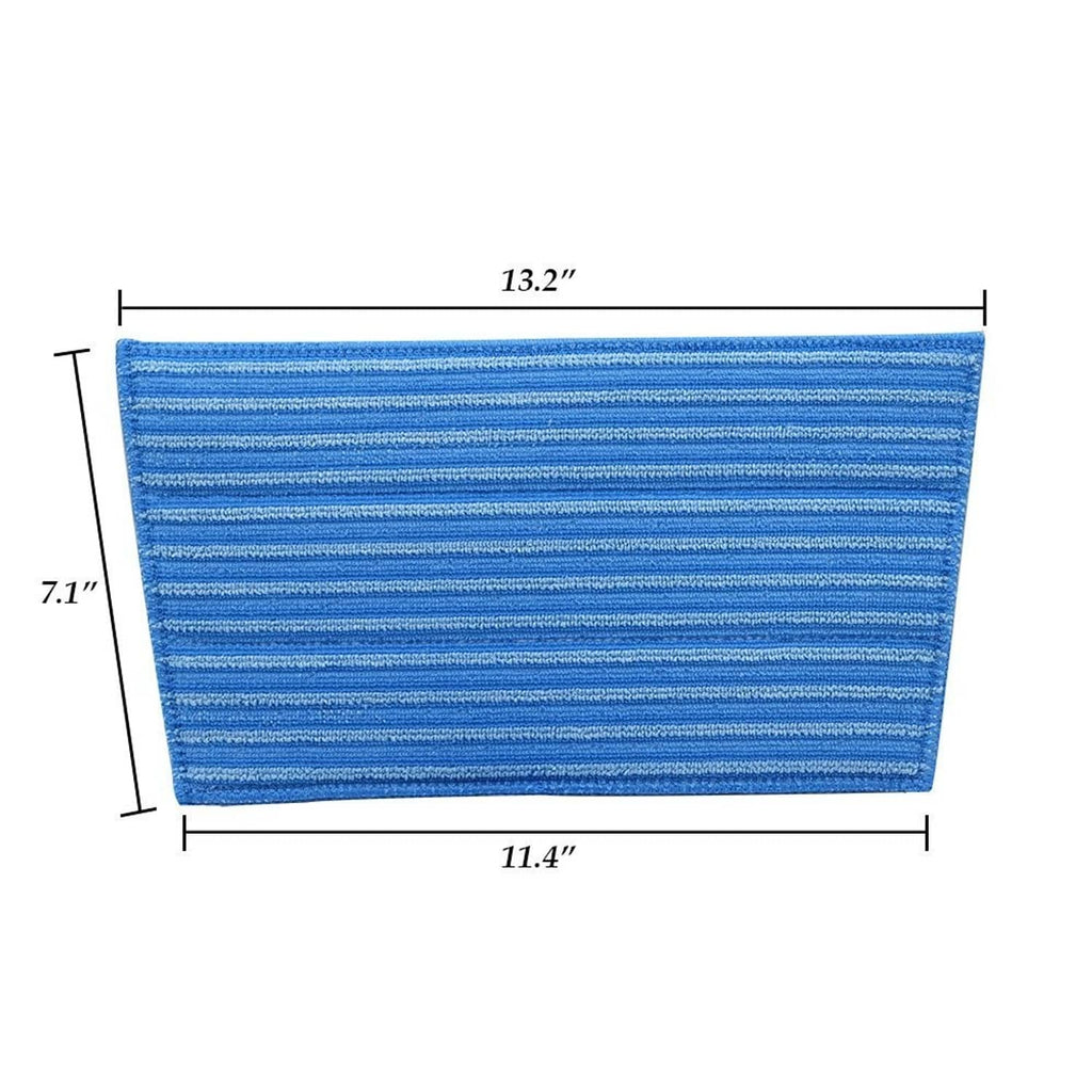 Blue striped microfiber cleaning pad, rectangular size with measurements