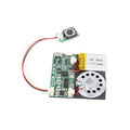 MP3 sound module PCB with press button, onboard speaker, and wiring connections