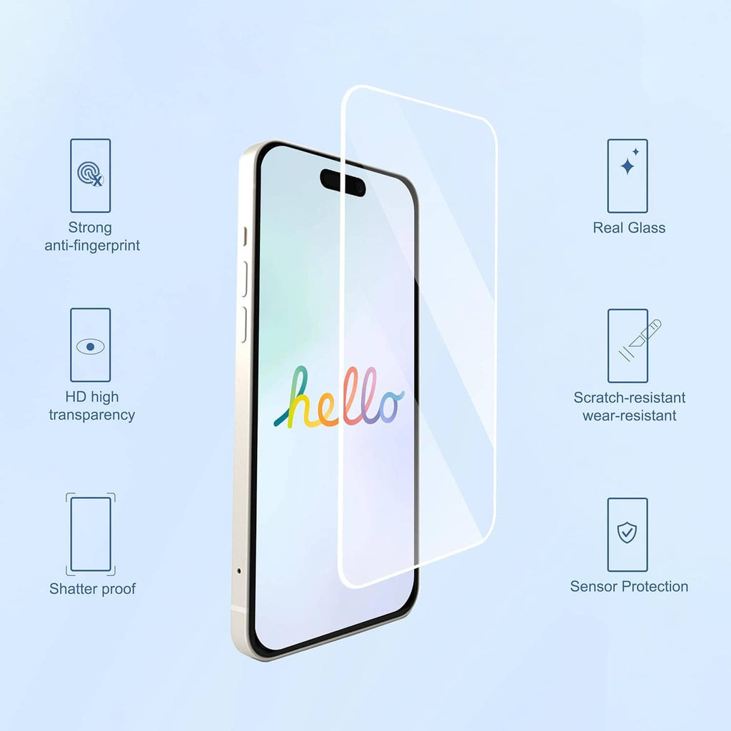 Tempered glass screen protector for phone with clear anti-fingerprint and scratch-resistant
