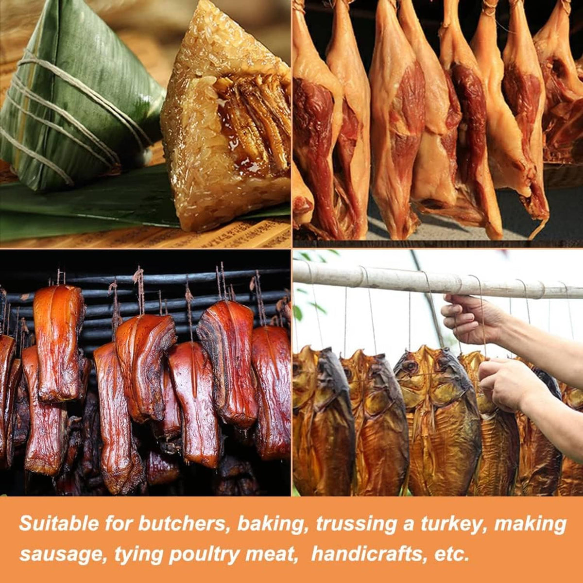 Butchers twine used on meats and poultry for tying, trussing, and crafting