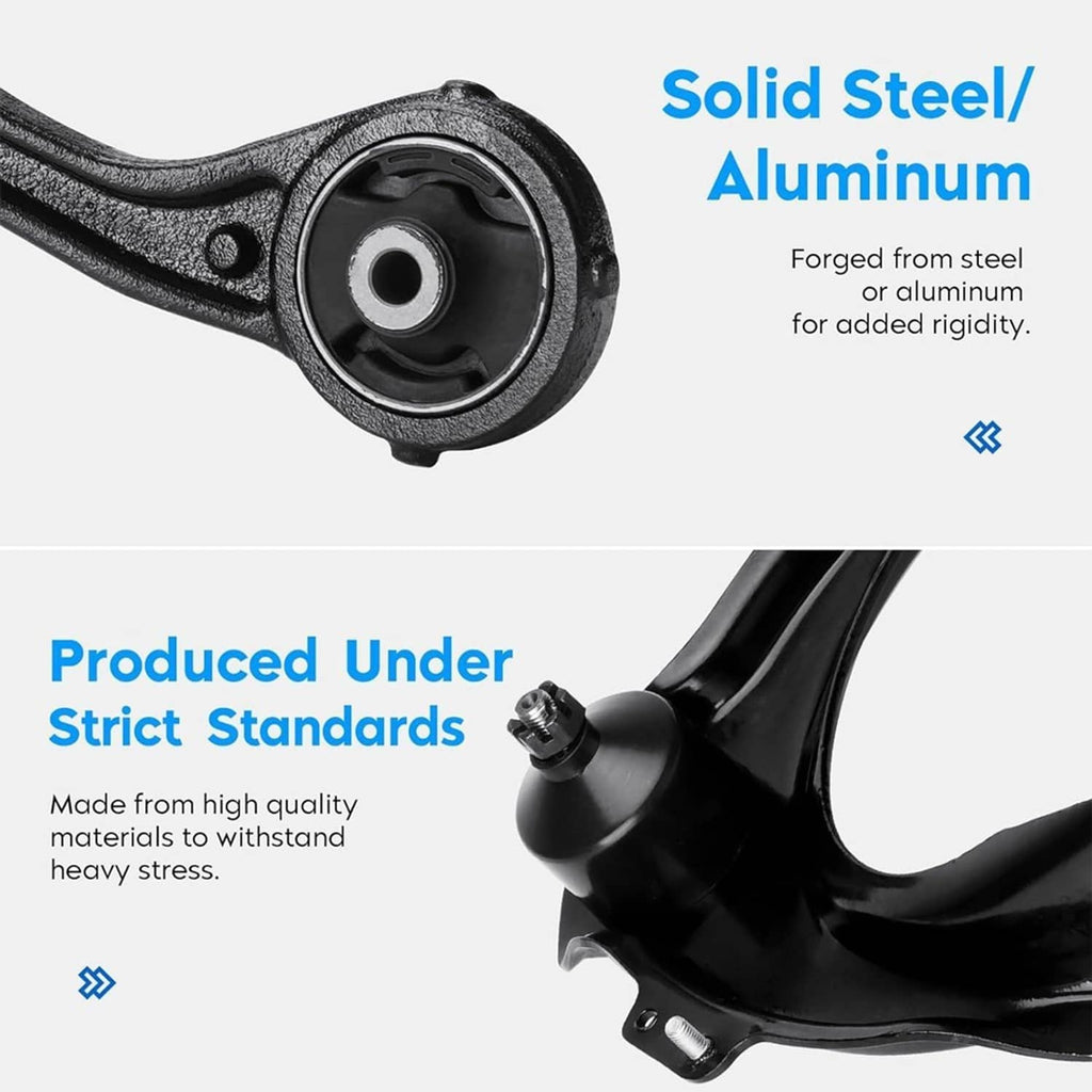 Close-up of front control arm bushing with black metal housing and rubber mount