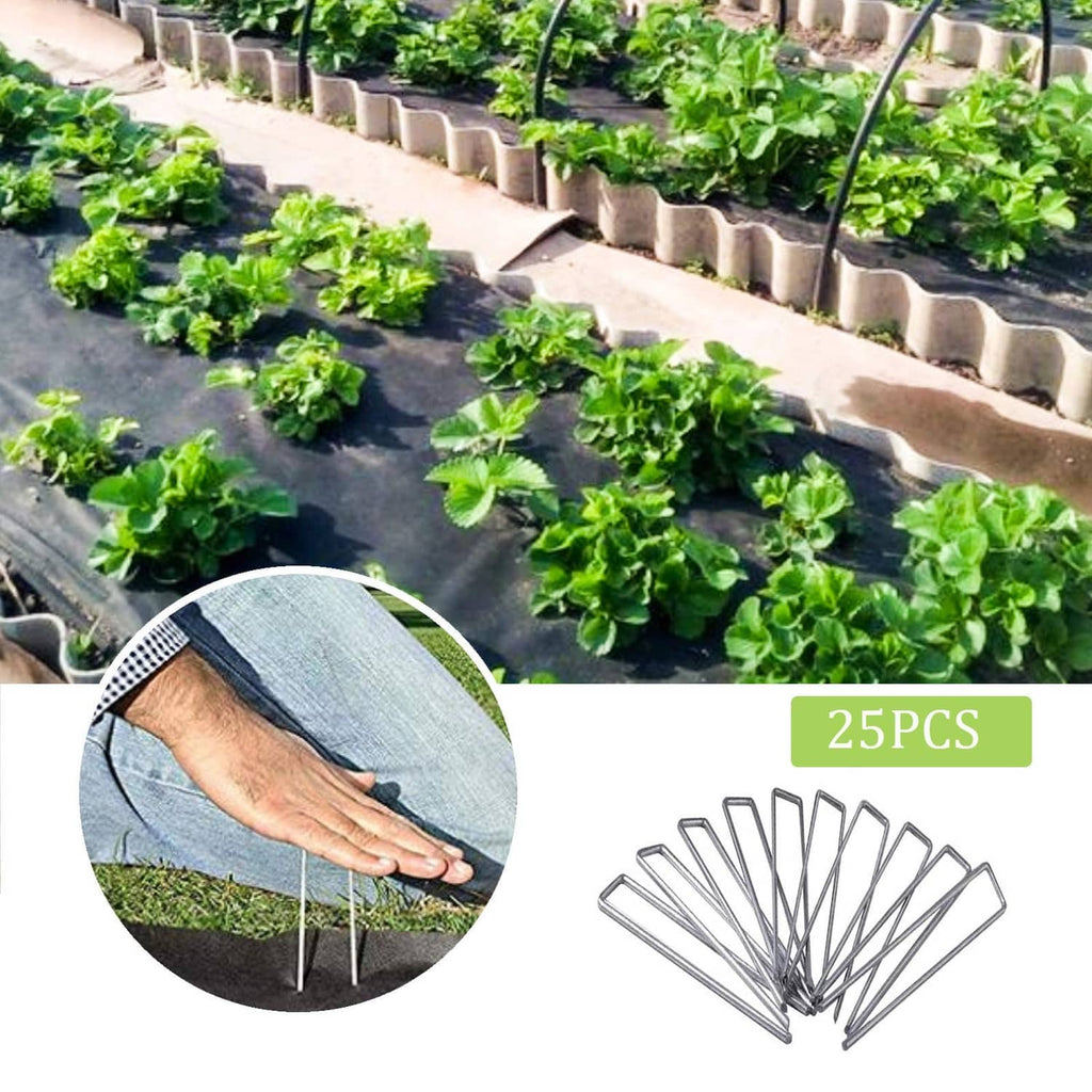Galvanized landscape staples, 25-piece set of steel U-shaped pins
