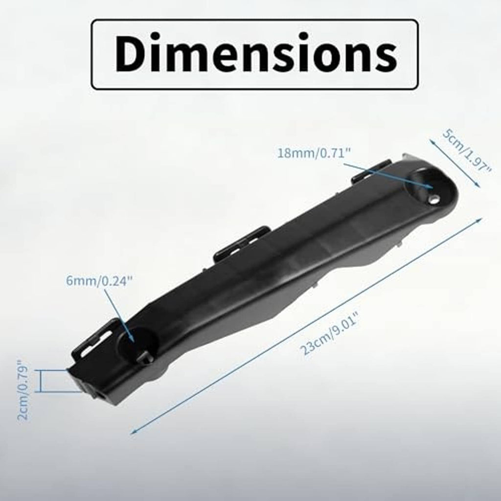 Front bumper bracket in dark gray with mounting tabs and top bolt hole