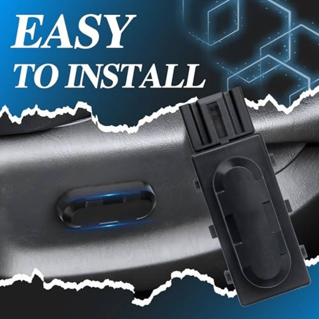 Black power seat switch with large rocker-style control and connector plug