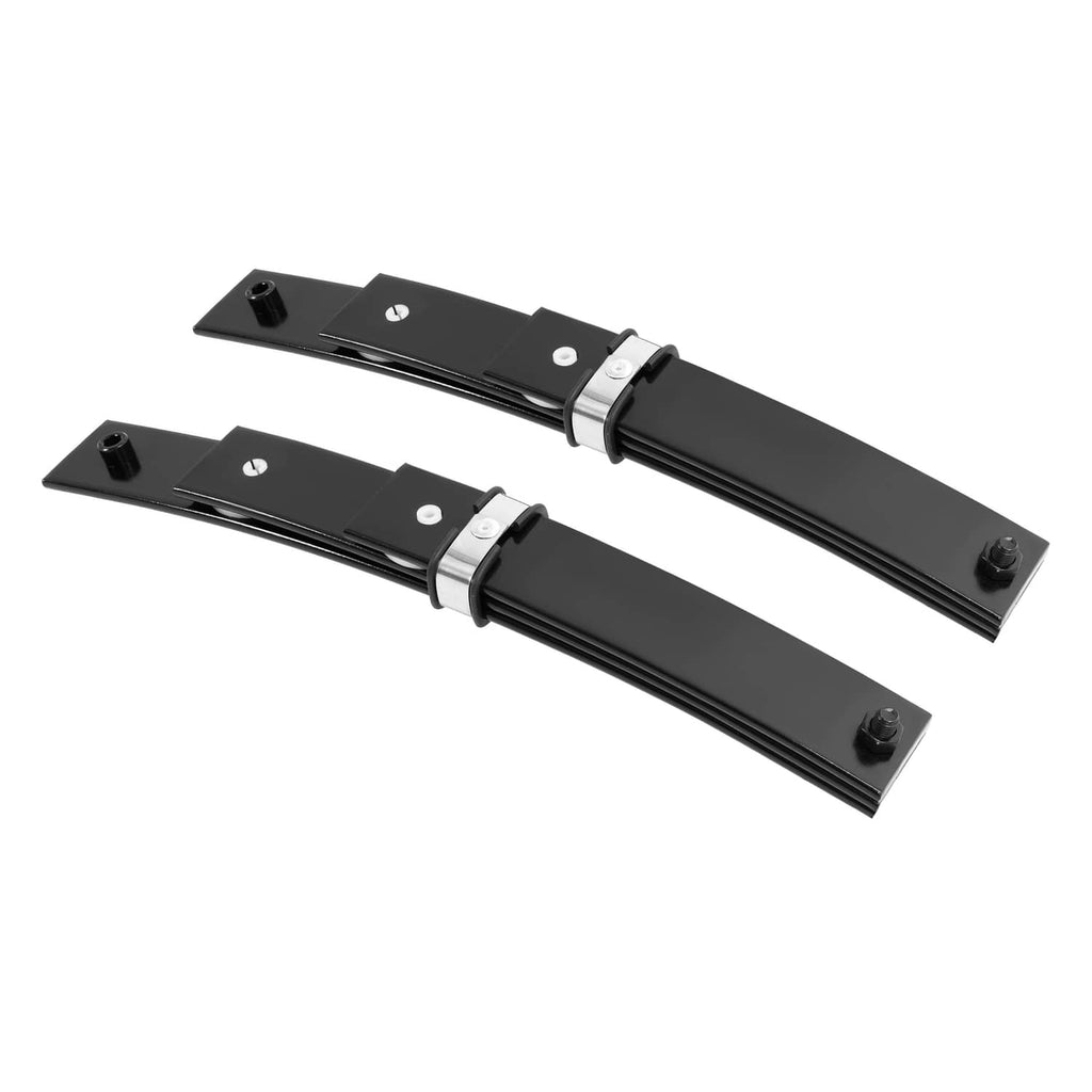 Front 3-leaf spring set with two curved assemblies, top plates and center straps