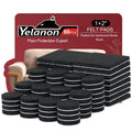 Black felt furniture pads set, square glides with adhesive backing (80 pcs)