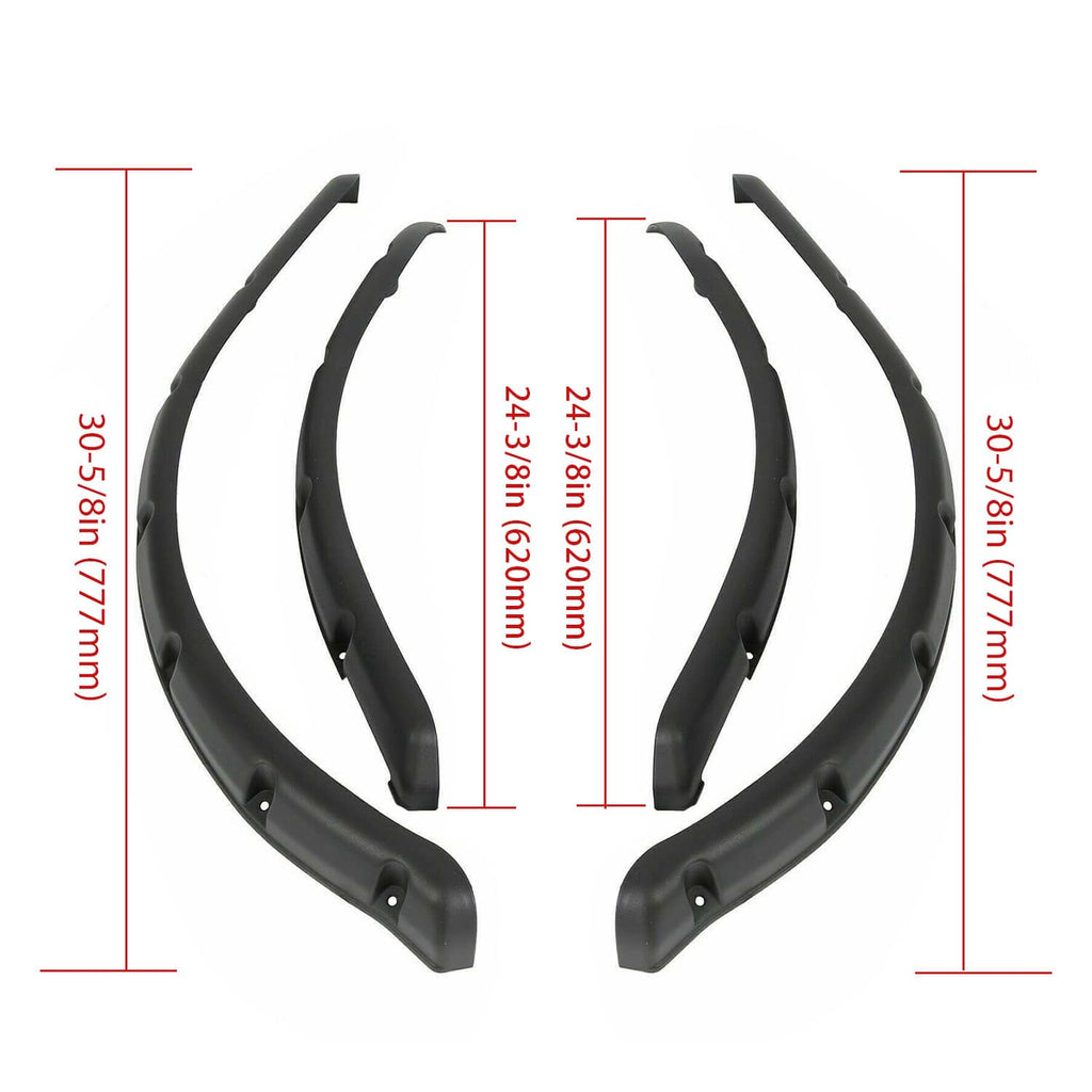 Black golf cart fender flares set with curved guards and mounting points