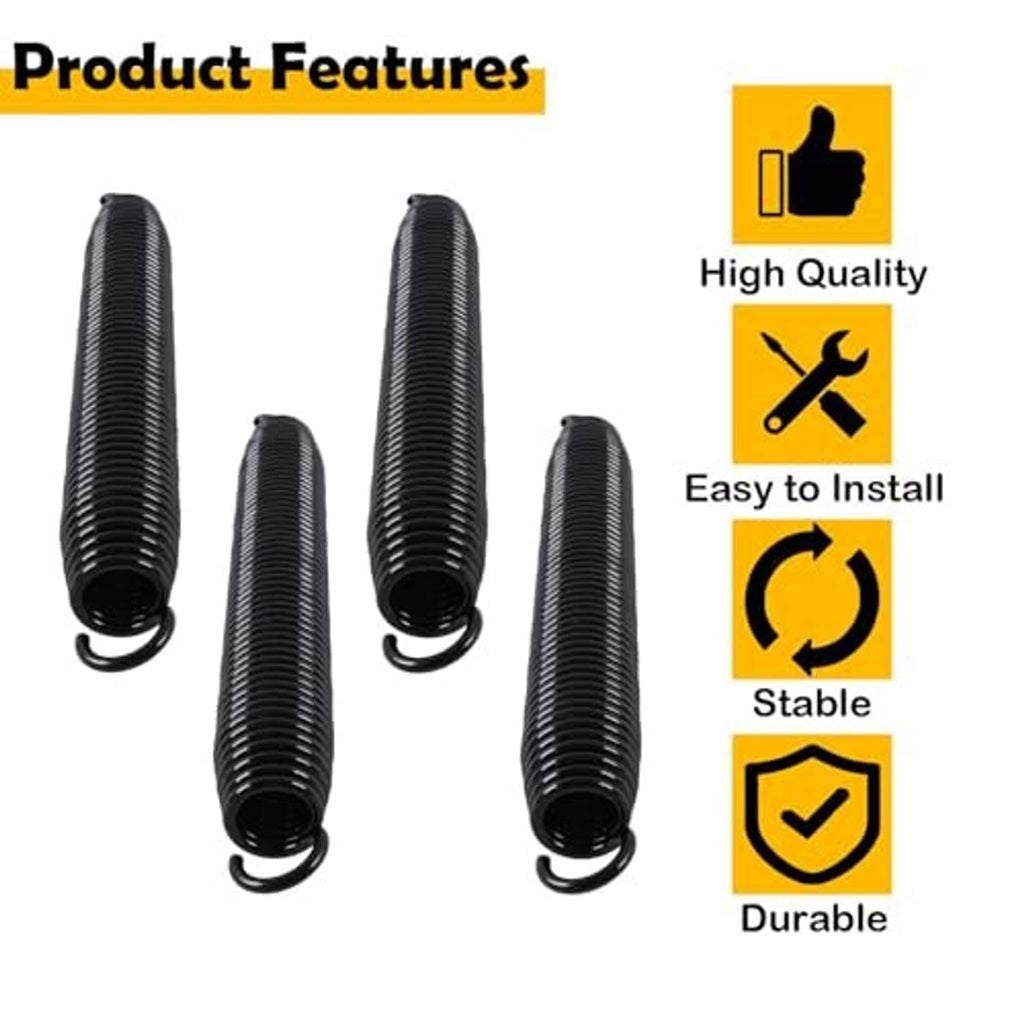 Replacement spring kit: four black coil springs with curved end hooks