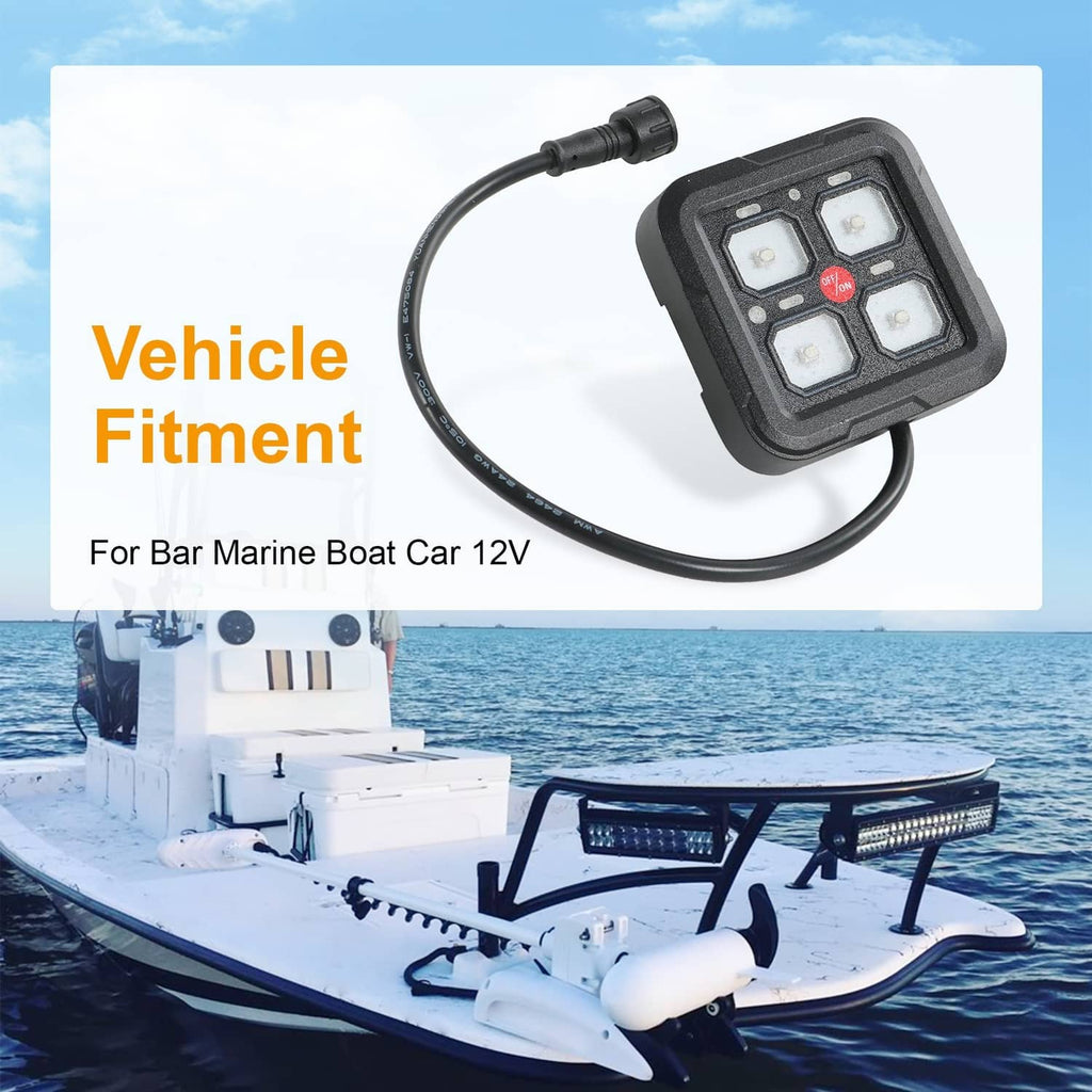 Black circuit control switch panel with cable connected on a marine boat application