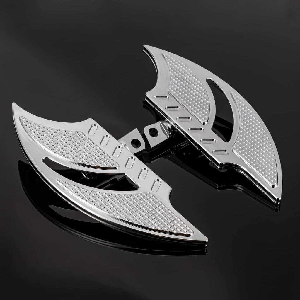 Driver and passenger floorboards in silver with diamond grip and black support base