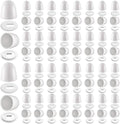 Universal toilet bolt cap covers, push-on plastic, round caps set (white)