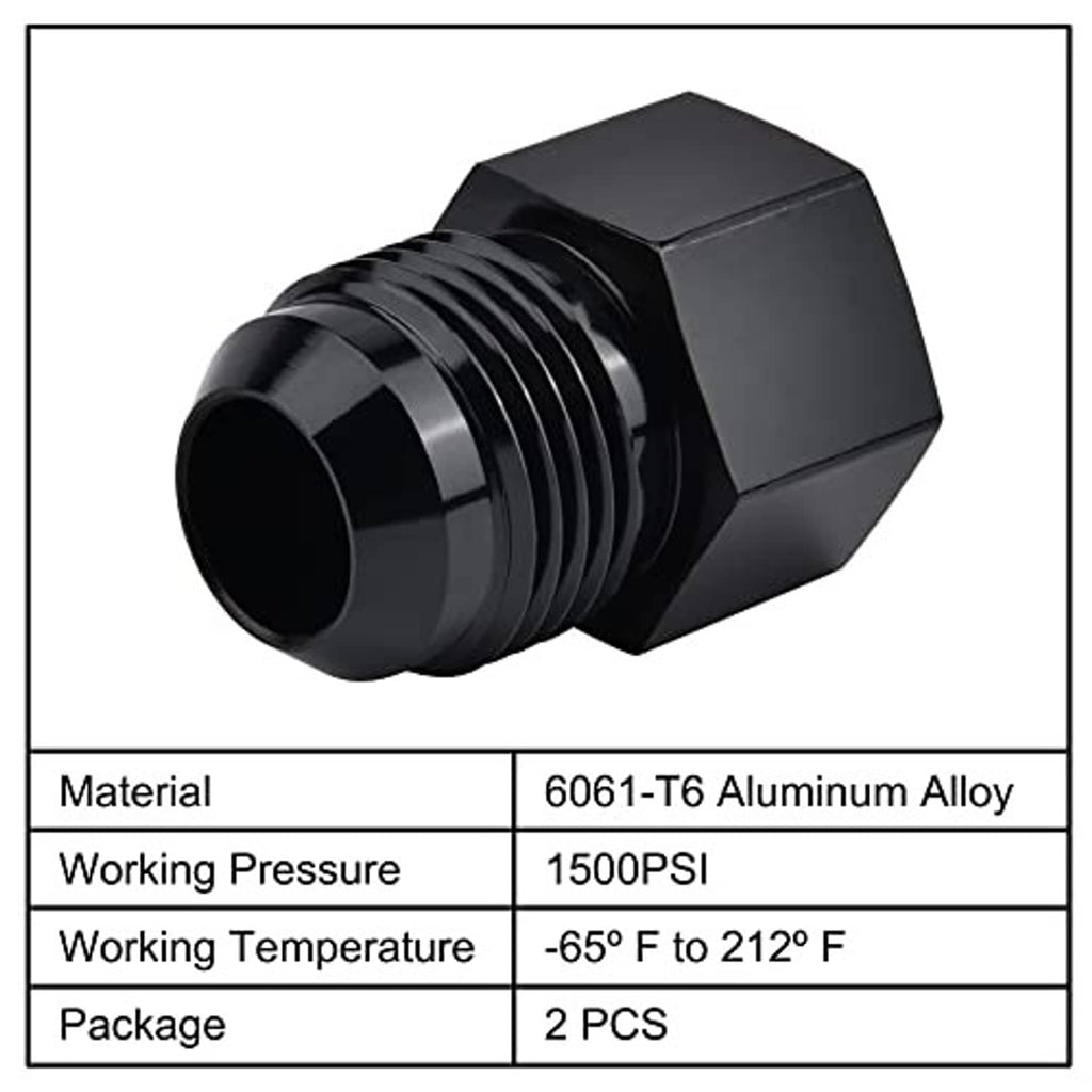 Black aluminum 10AN to 1/4-18 NPT adapter fitting, angled view of threads