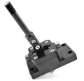 Black billet 6-speed short throw shifter with threaded lever and mounting base plate
