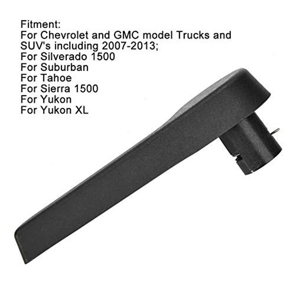Black seat recliner lever handle with mounting end, straight bar shape