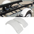 White trailer fender wheel skirt, two-piece set for single-axle trailer