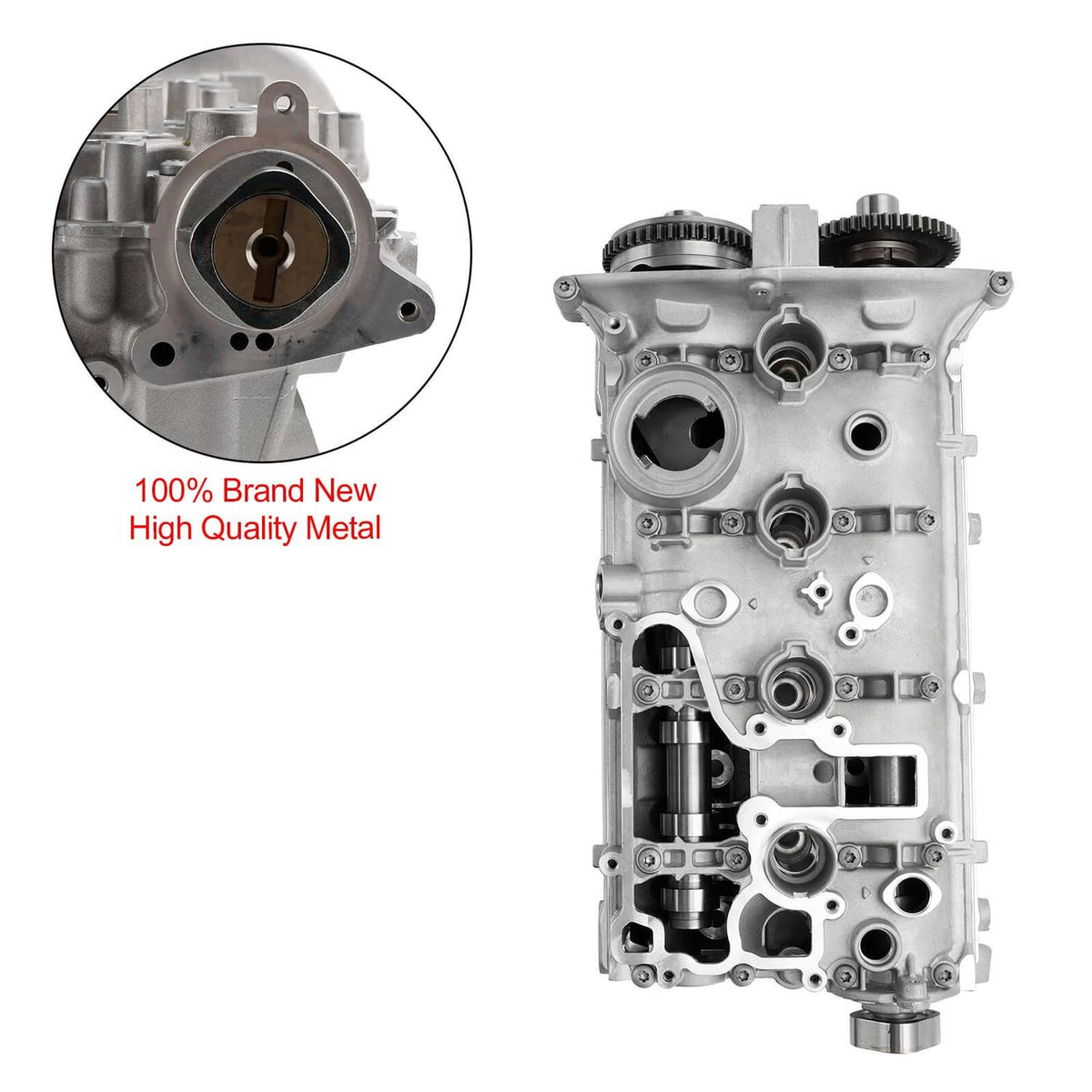 Cylinder head assembly with crankshaft bearing journal and detailed oil passages