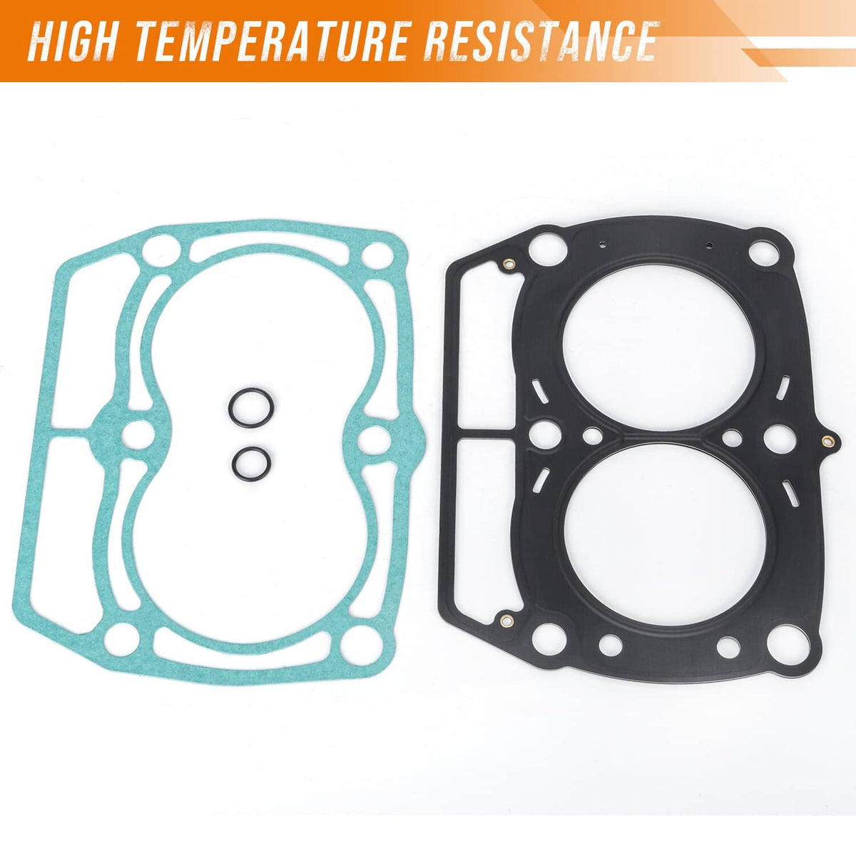 Cylinder head gaskets set with two metal-reinforced gasket plates