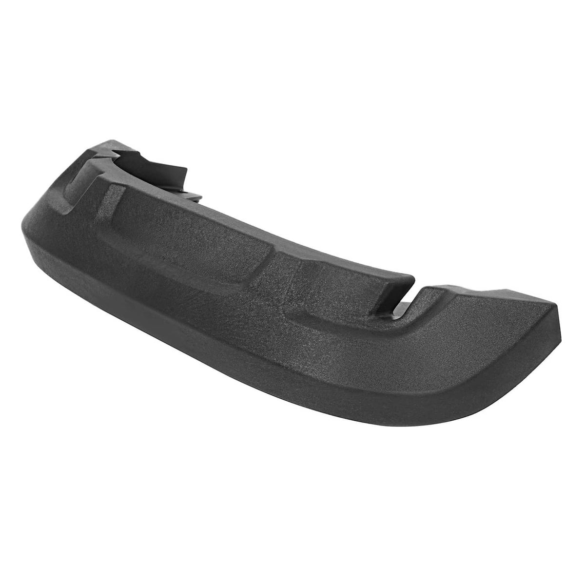 Black plastic hood pivot bracket, angled view with raised mounting tabs