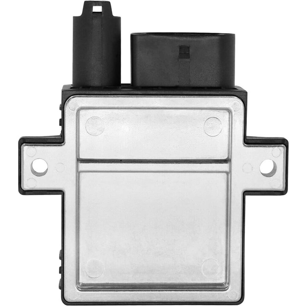 Glow plug control module with silver metal face and two top electrical posts