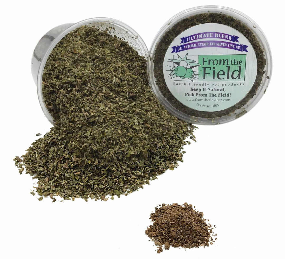 From the Field catnip and silver vine mix in open container and loose herb