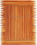 Double-pointed bamboo knitting needles set arranged in a square frame