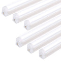 White 4 ft LED shop light tubes with T5 integrated fixtures and end caps (6-pack)