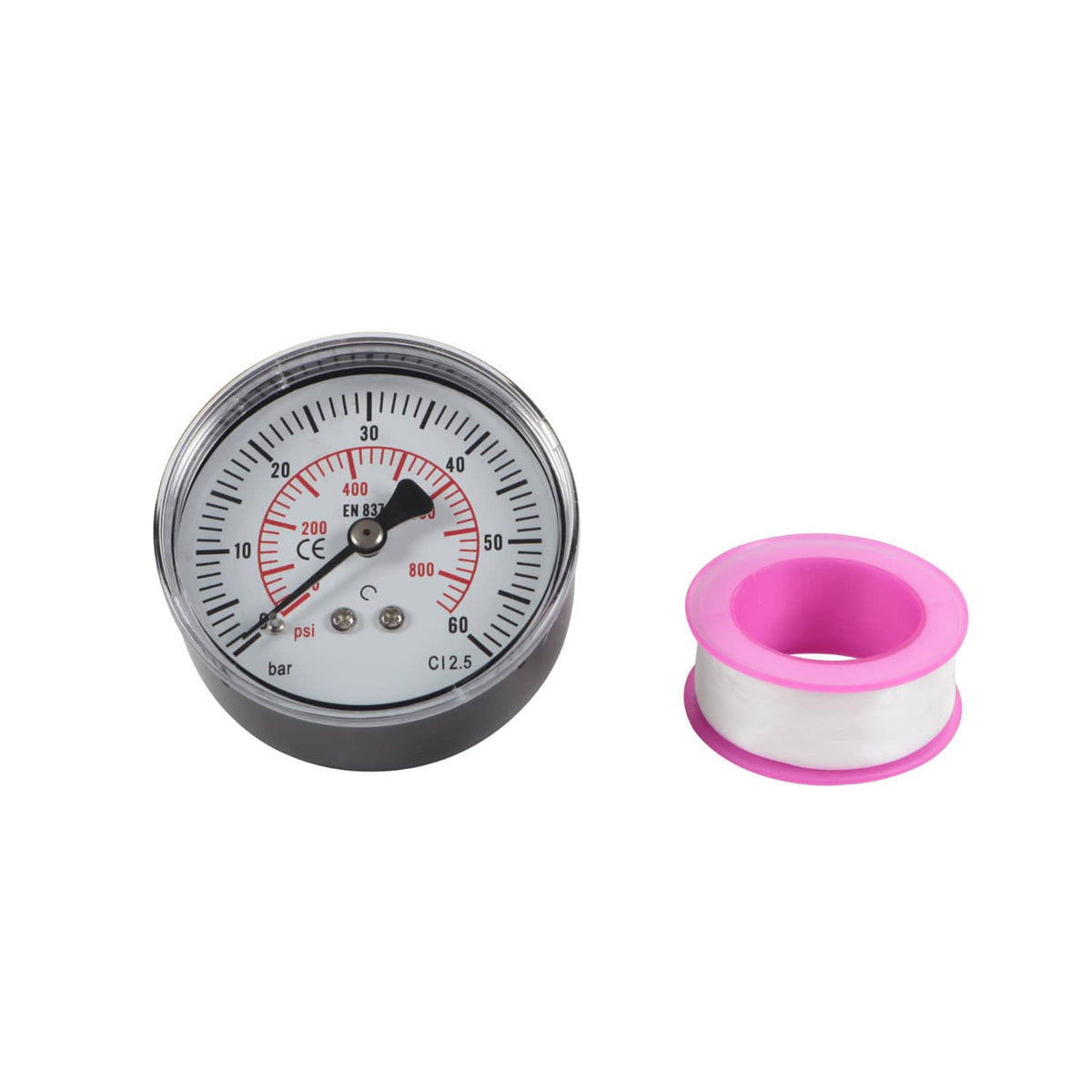 High pressure IPR air test gauge with pink sealing ring