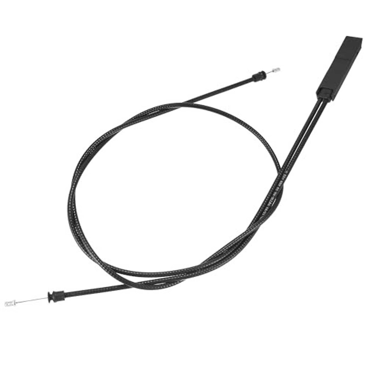 Black hood release cable assembly with braided wire and elongated connector lever
