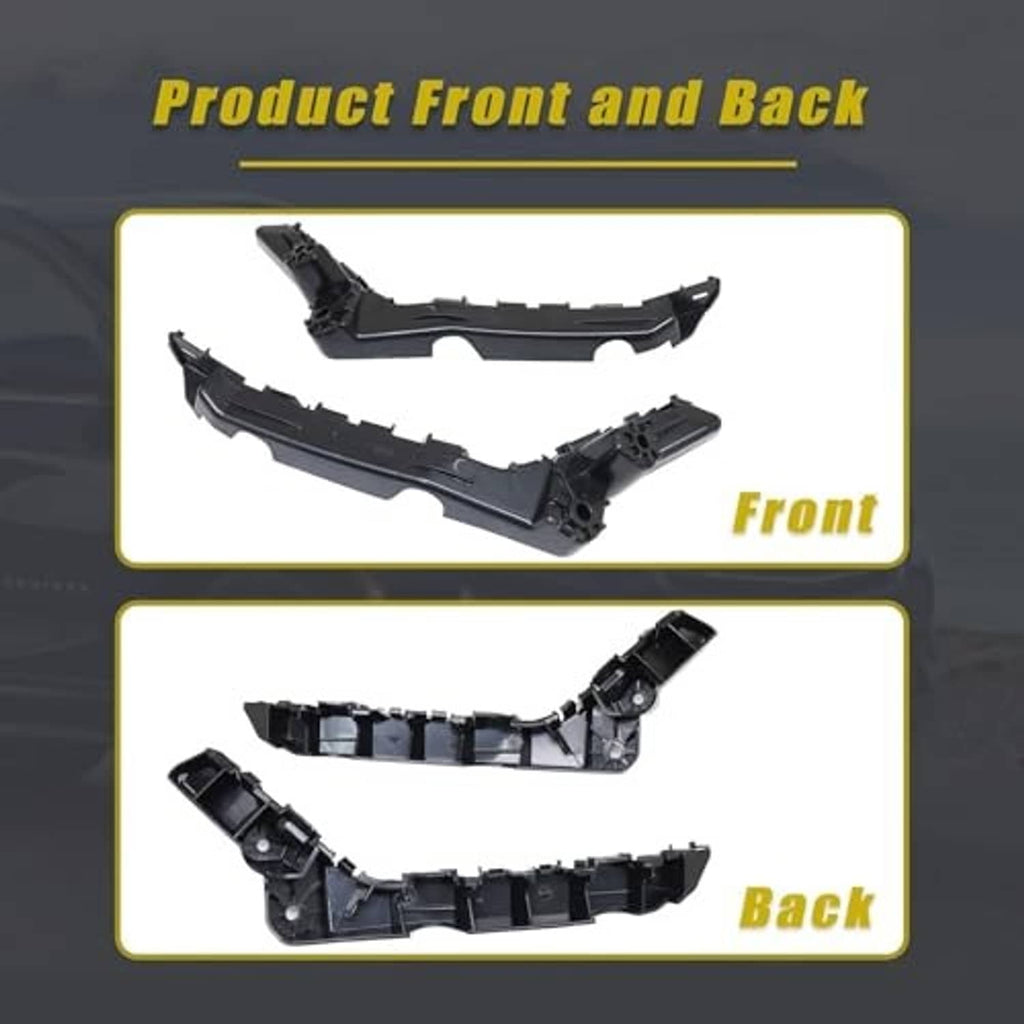 Black bumper cover retainer set with front and rear molded brackets