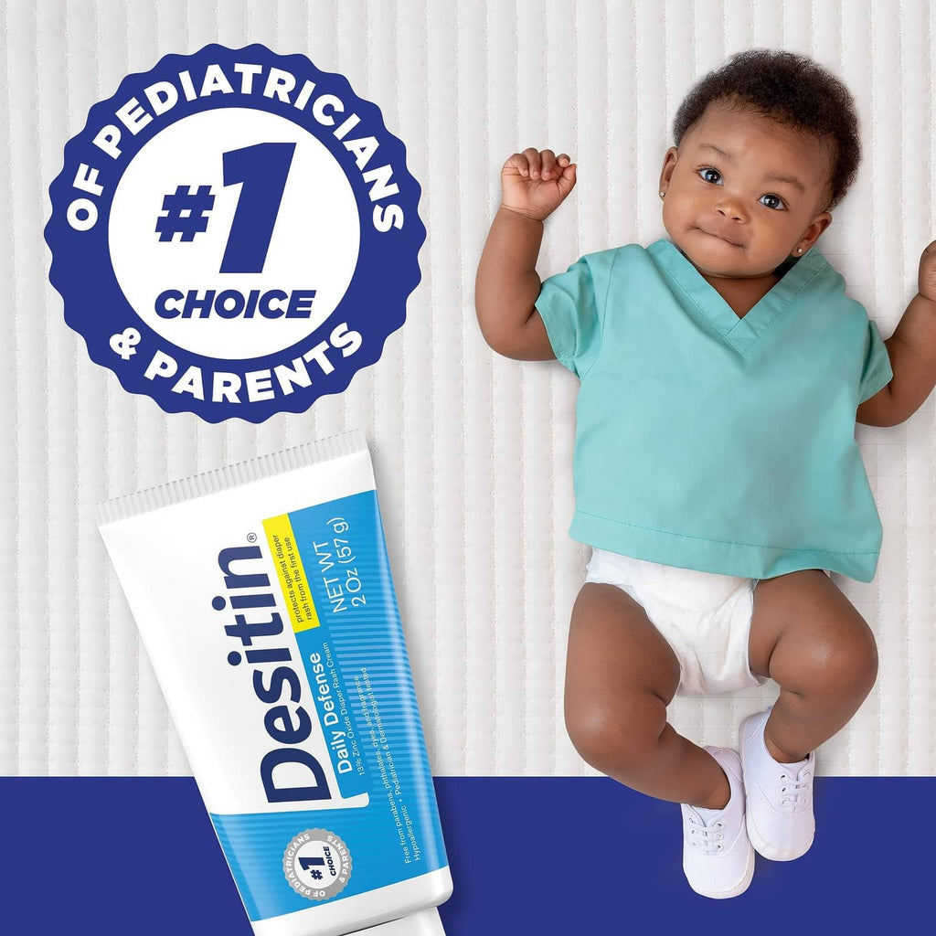 Desitin Daily Defense diaper rash cream tube with #1 choice parents seal