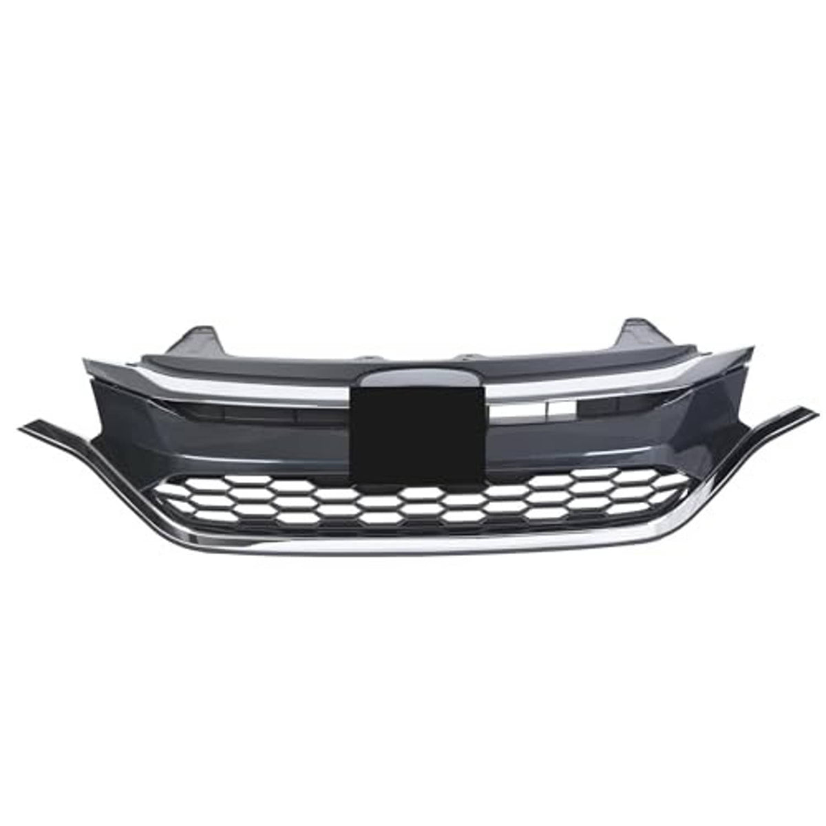 Front bumper grille cover with black mesh and dark upper slats