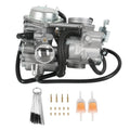 Carburetor assembly with throttle body, hoses, jets, and fuel filter kit