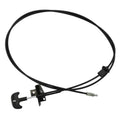 Hood release cable replacement with black cable and mounting bracket