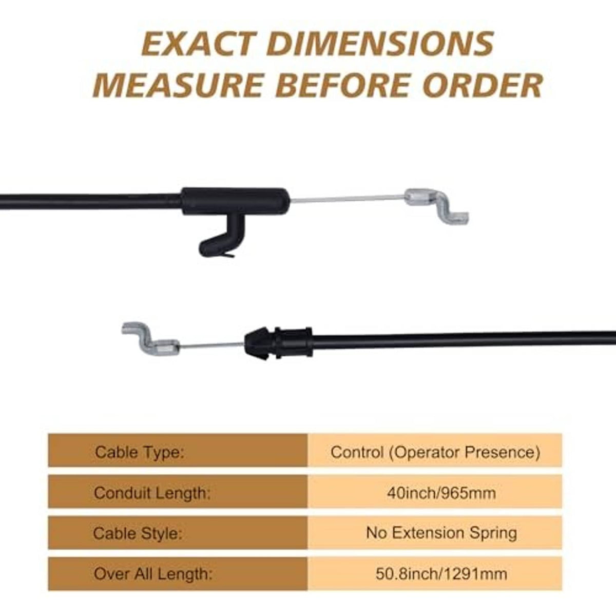 Black control cable with silver crimp ends and black adjuster housing