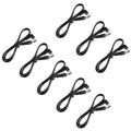 Black DC power lead cable set with male barrel plug connectors