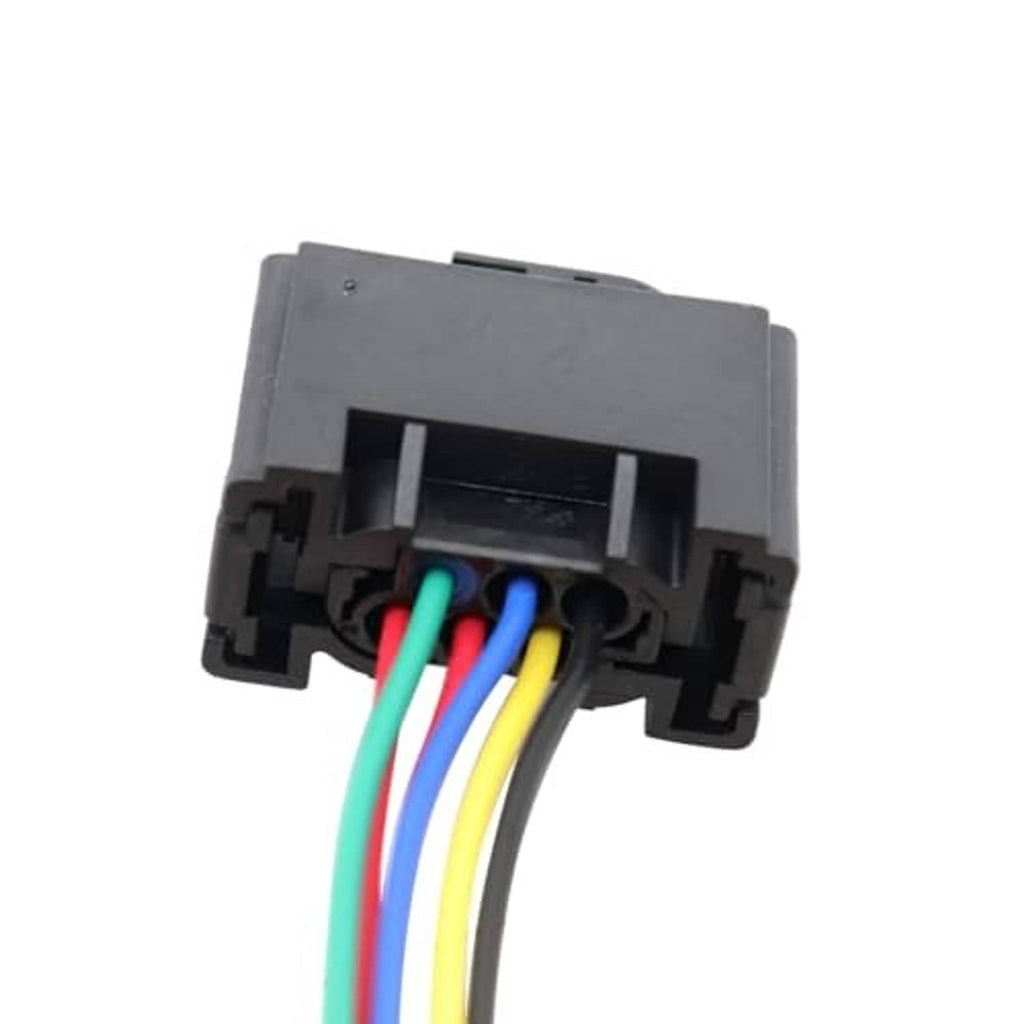 Throttle body connector harness plug connector with multicolor wires and black housing