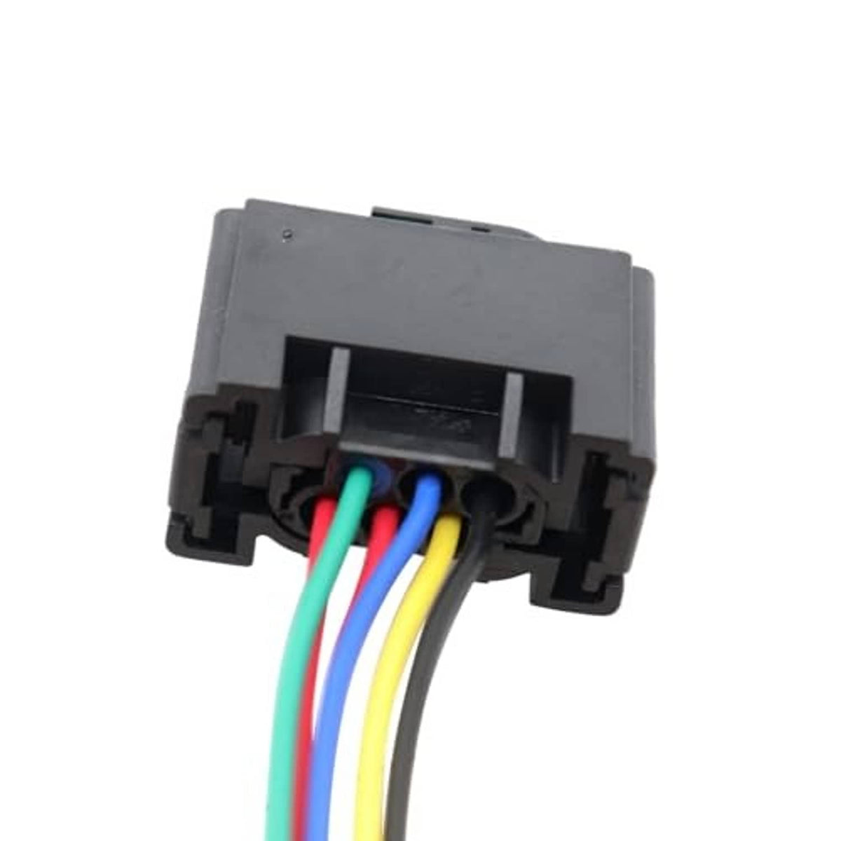 Throttle body connector harness plug connector with multicolor wires and black housing