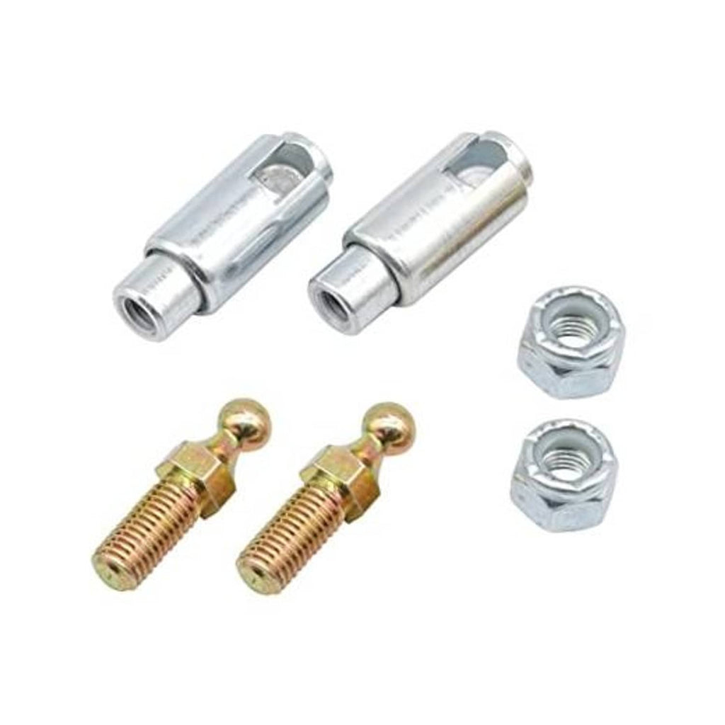 Transmission cable end ball stud kit: silver cylinder ends, brass ball studs, hex nuts