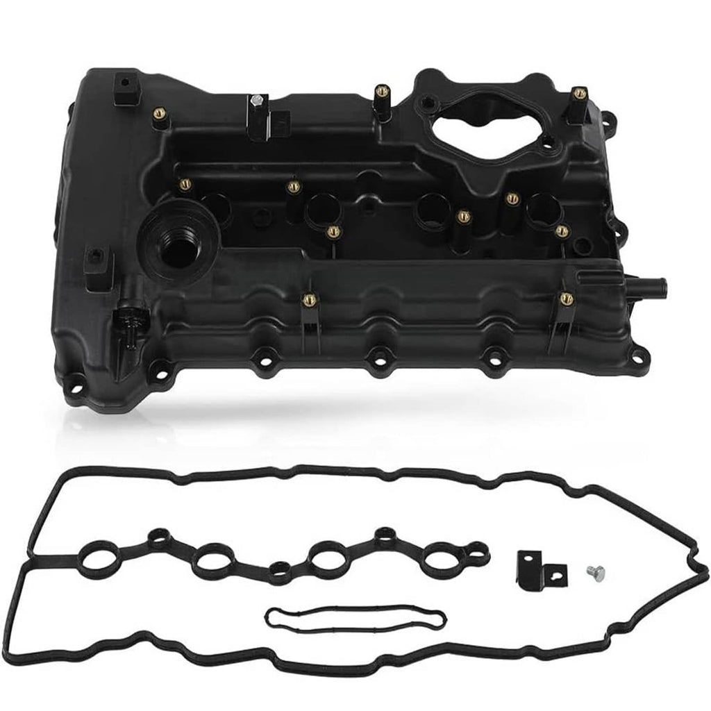 Black engine valve cover with gasket and hardware kit