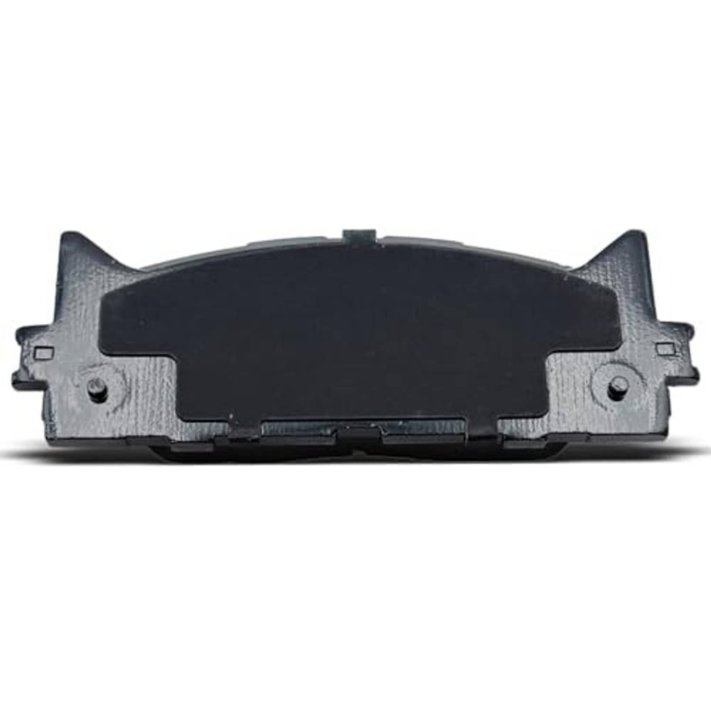 Ceramic brake pad pair, smooth back side with mounting tabs and clips