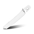 Chrome exterior door handle with keyhole, front driver left side, side view