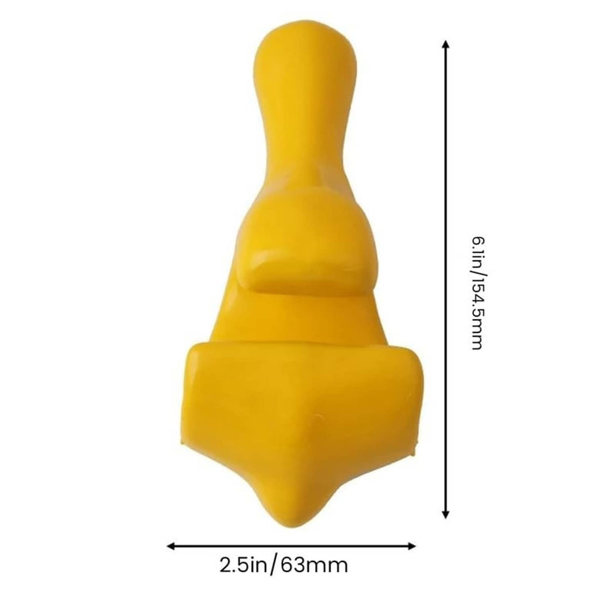 Yellow bead keeper tool with rounded base and central stem