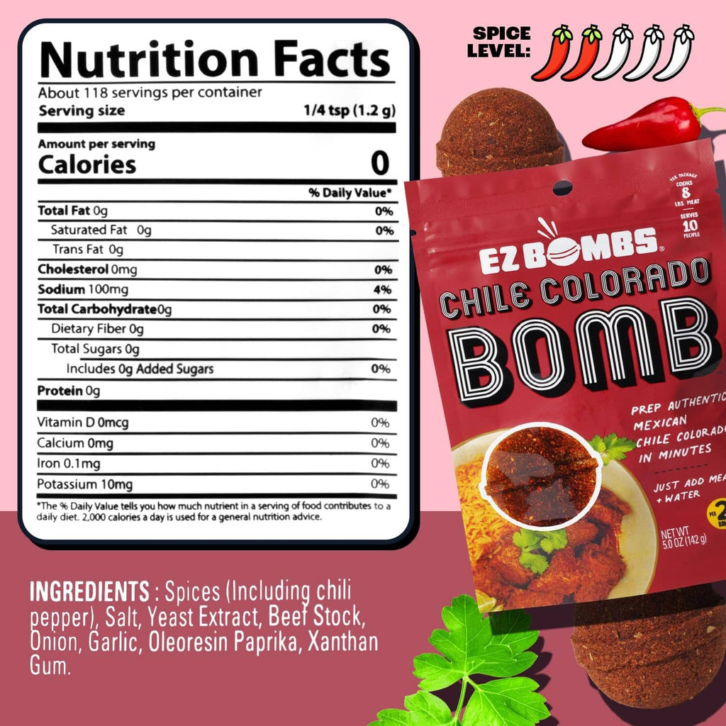 Back of red seasoning mix packet showing Nutrition Facts and ingredients list