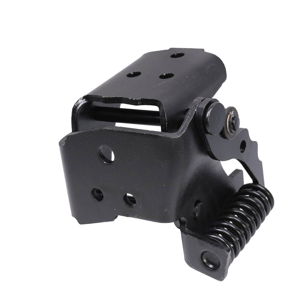 Black steel door hinge assembly with spring and mounting holes, driver side replacement